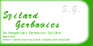 szilard gerbovics business card